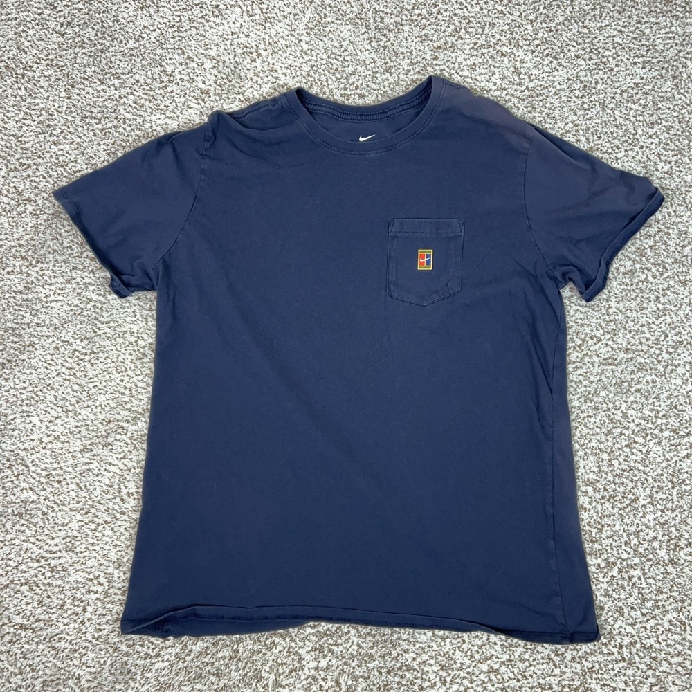 Nike Shirt Mens XL Blue The Nike Tee Pocket Swoosh Logo‎ Graphic Challenge Court